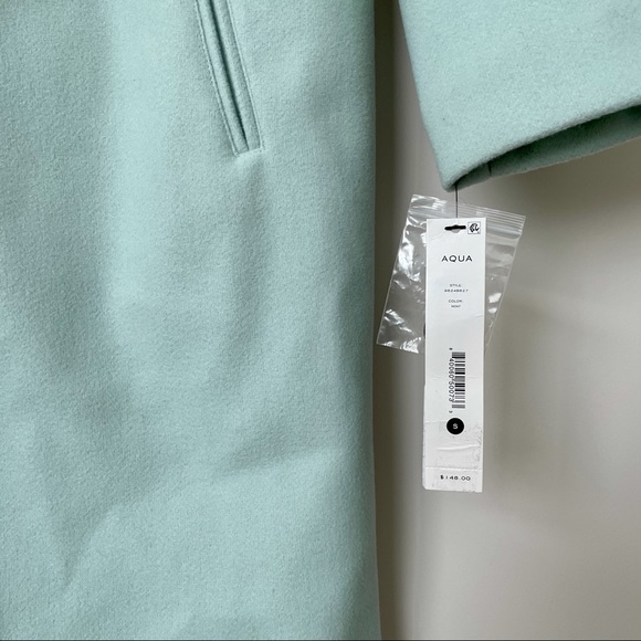 ☀️NWT☀️AQUA Women’s Midi Coat Mint S - Picture 5 of 7